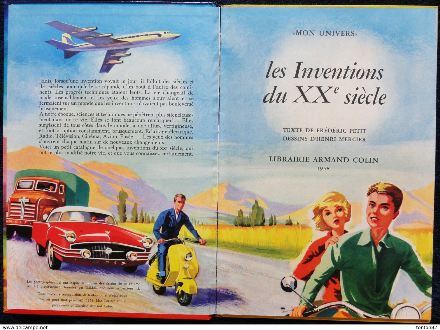 Collection " Mon Univers " - Les Inventions Du XXe Siècle - Librairie Armand Colin - ( 1958 ) . - Collection Lectures Et Loisirs