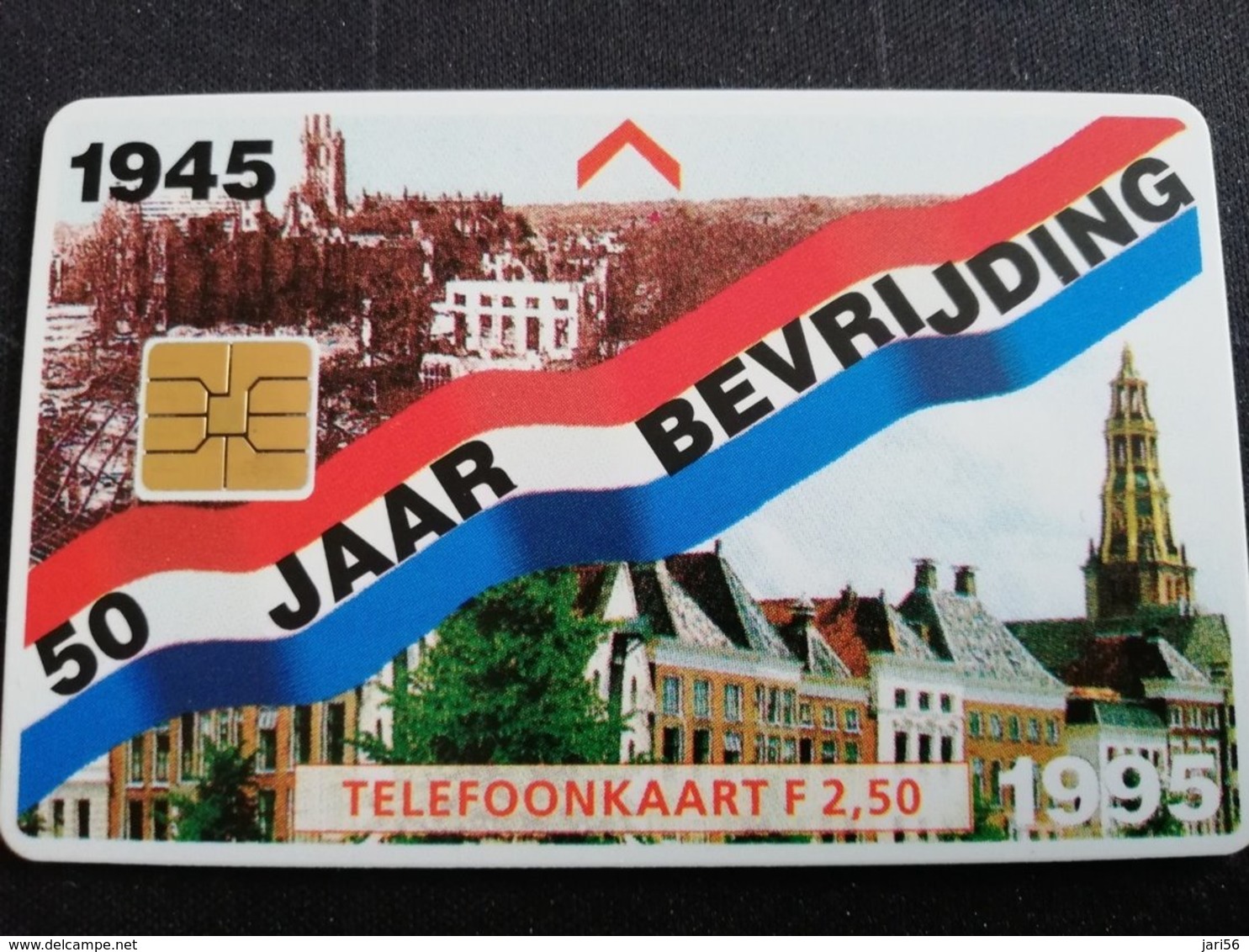 NETHERLANDS   50 JAAR BEVRIJDING 1945/1995  MONEY/COIN ON CARD  LIBERATION  ADVERTISING CHIPCARD  Hfl 2,50 ** 1711 ** - Privadas