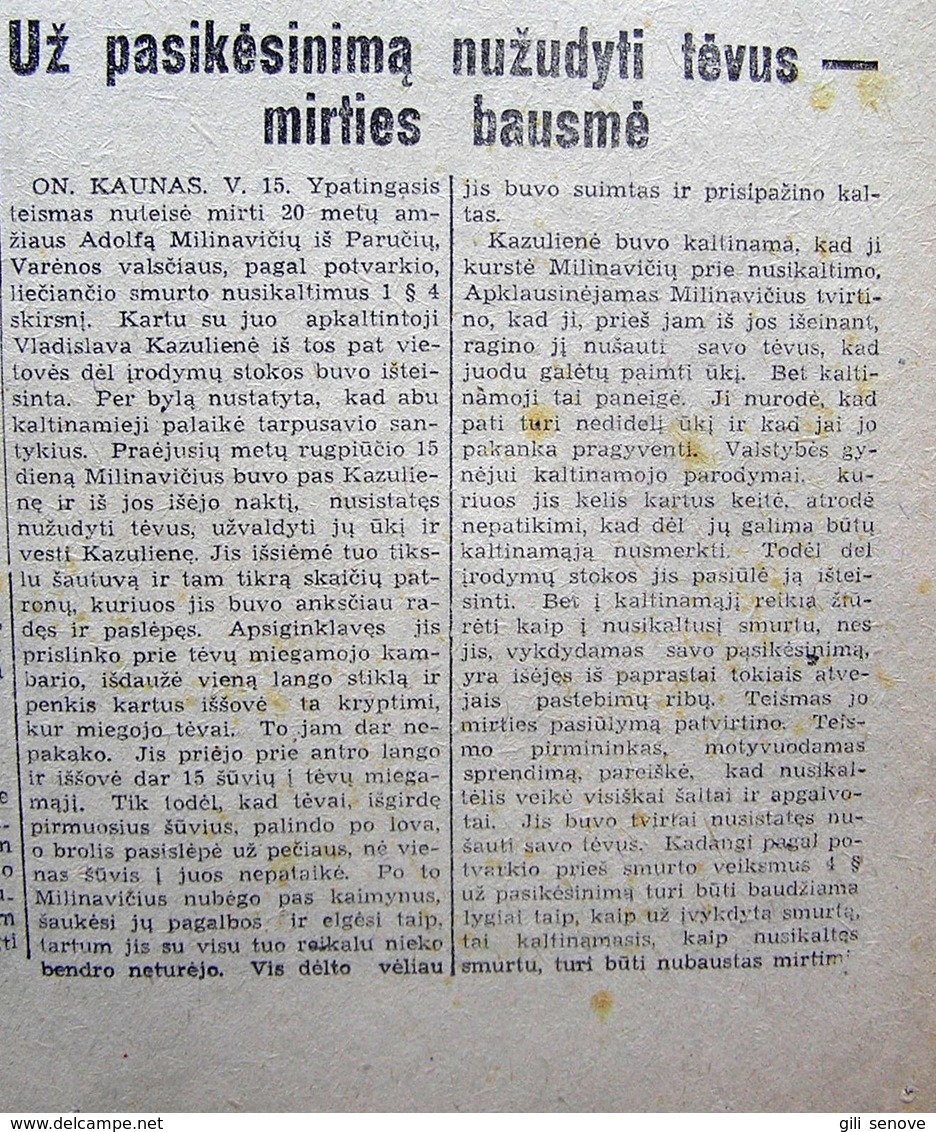 Lithuanian Newspaper/ Į Laisvę No. 114 (275) 1942.05.16 - Informations Générales