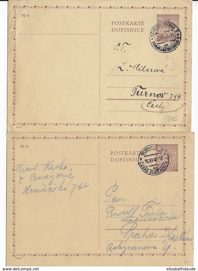 BÖHMEN Und MÄHREN - 1940 - CARTE ENTIER Mi. P7 Avec NUANCES De COULEUR - Lettres & Documents