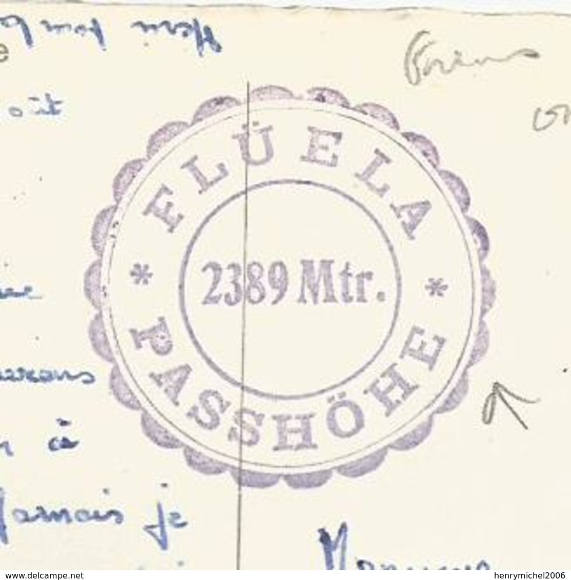 Suisse Grisons Fluela Pass Engadinerseite Cachet Passhohe 1953 - Slovénie