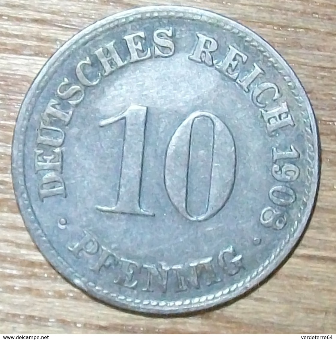 N°21 MONNAIE ALLEMANDE 10 PFENNIG 1908D - 10 Pfennig