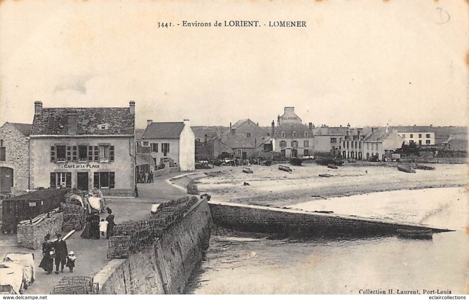 Lomener        56         Vue Du Village Et Café De La Plage           (Voir Scan) - Andere & Zonder Classificatie