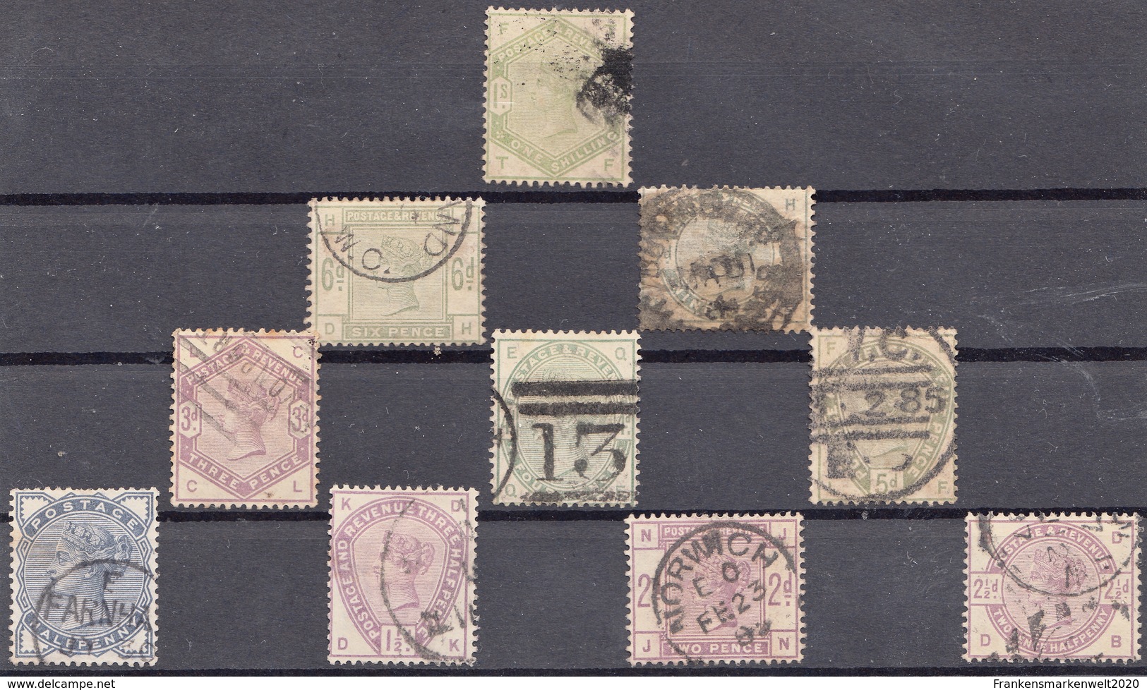 Grossbritannien > 1840-1901 (Viktoria) >Kleines Lot Mi.Nr:72-81 Gestempelt - Used Stamps