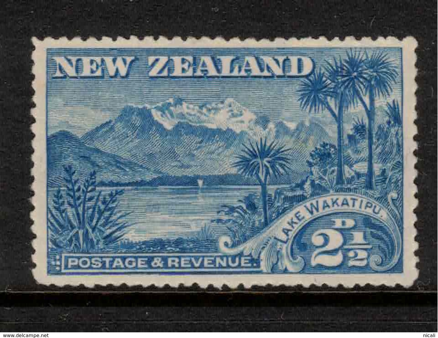 NZ 1898 2 1/2d Lake Wakatipu SG 250a HM ZZ101 - Neufs