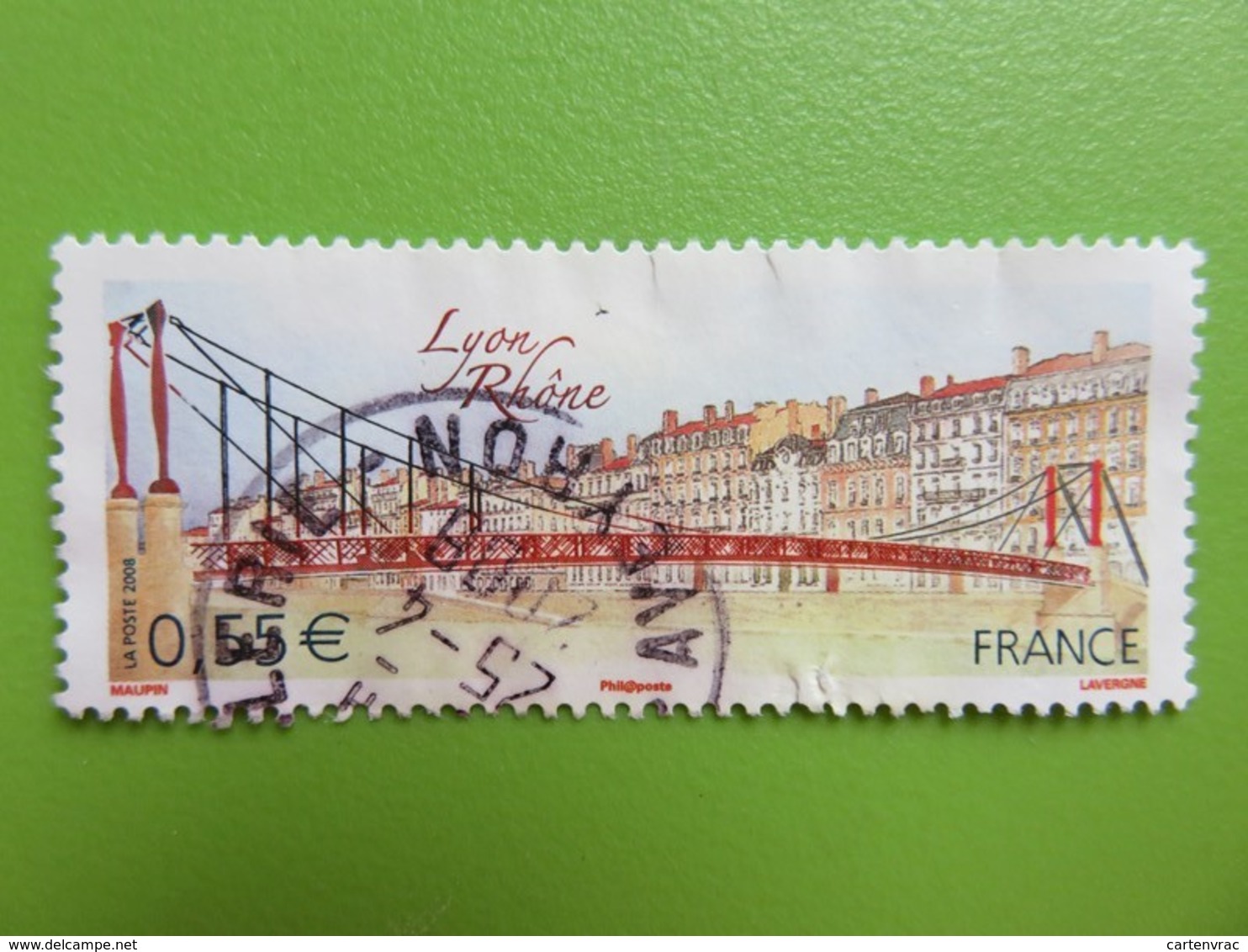 Timbre France YT 4171 - Série Touristique - Lyon (Rhône) - Passerelle De Saint-Georges Et Immeubles - 2008 - Oblitérés