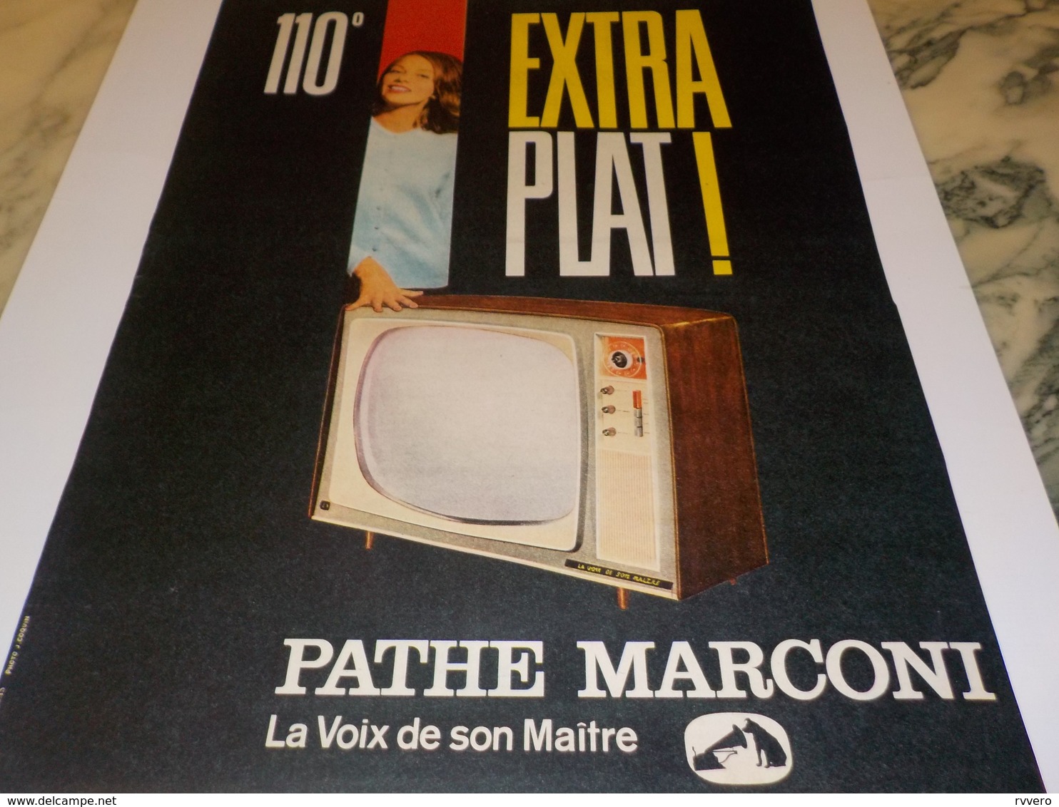 ANCIENNE PUBLICITE EXTRA PLAT  PATHE MARCONI 1960 - Fernsehgeräte