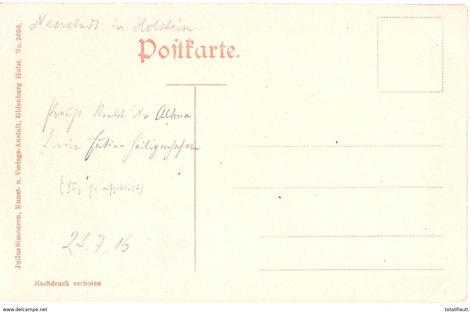 NEUSTADT Holstein Bahnhof Handschriftlich Datiert 23.7.1916 Eisenbahn Zug Dampflok Fast TOP-Erhaltung Ungelaufen - Neustadt (Holstein)