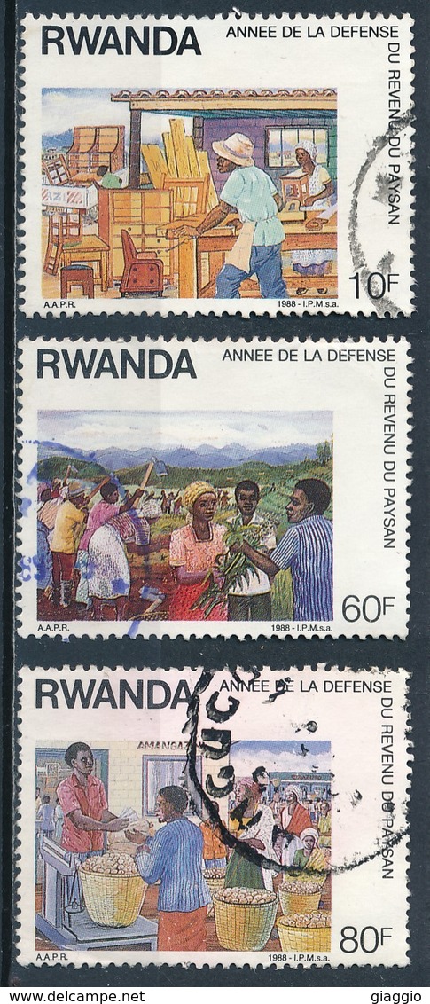 °°° RWANDA - Y&T N°1255/58 - 1988 °°° - Usados