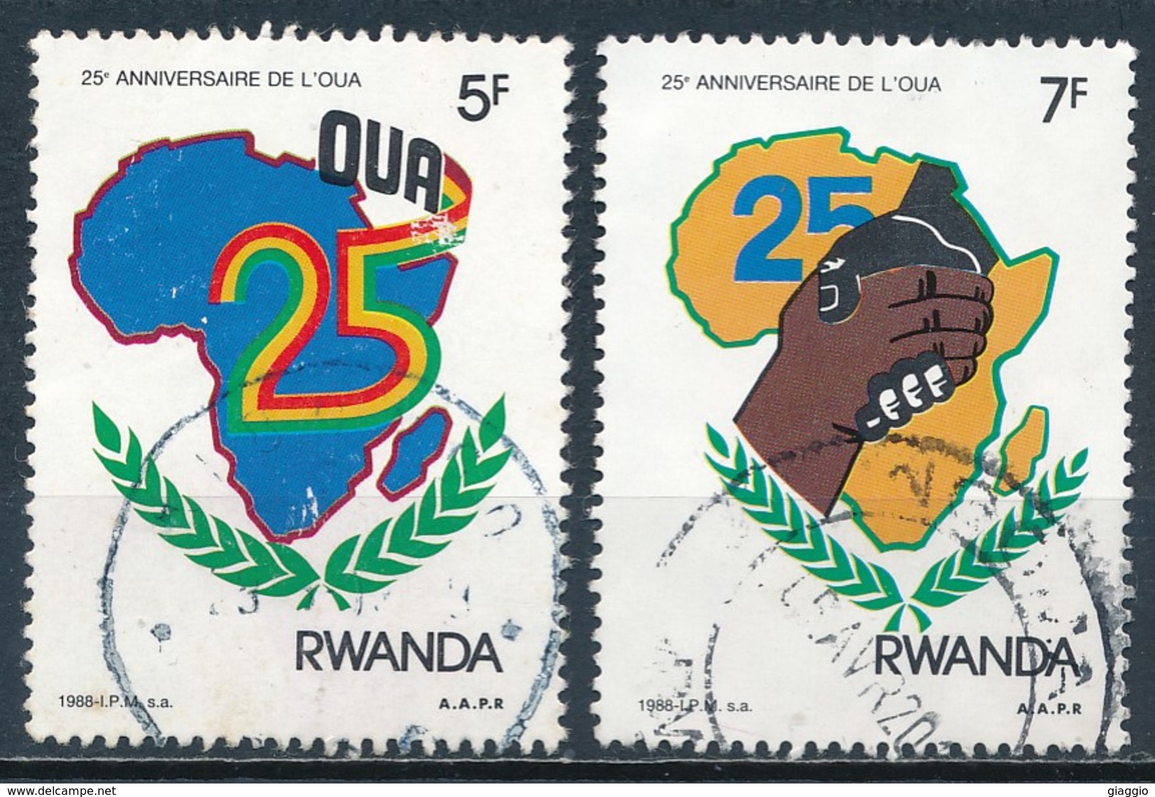 °°° RWANDA - Y&T N°1268/69 - 1988 °°° - Gebruikt