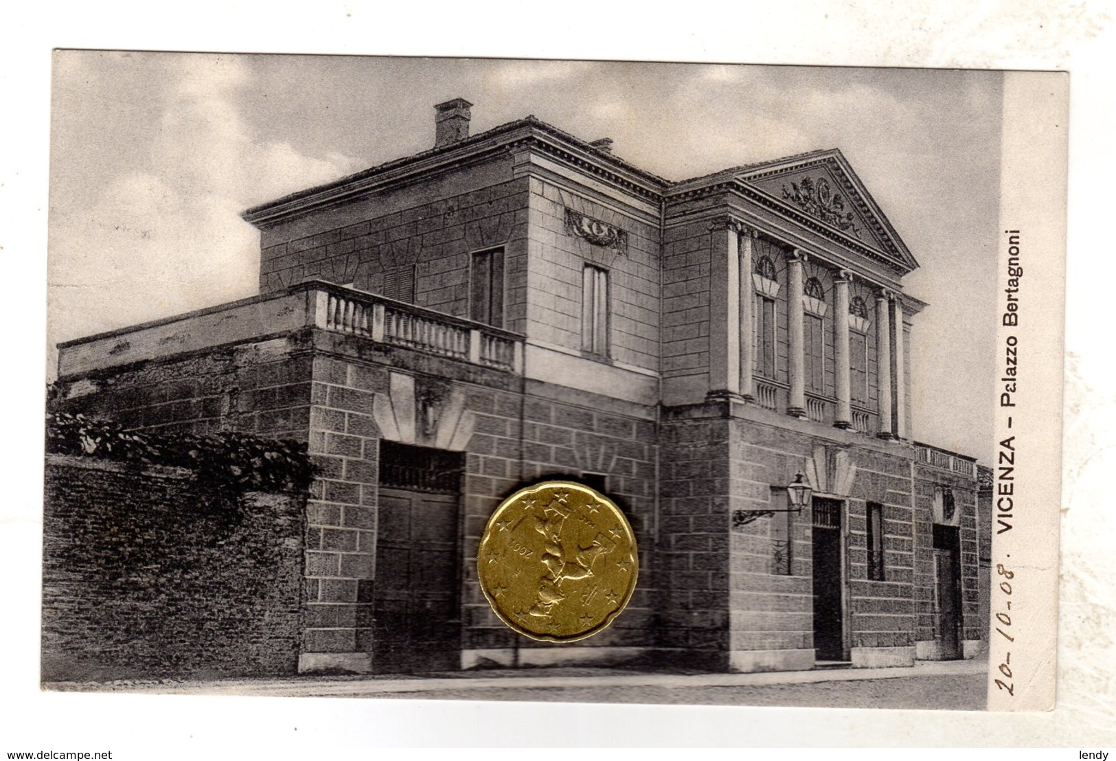 VICENZA Palazzo VBertagnoni  Viaggiata 1908 - Vicenza