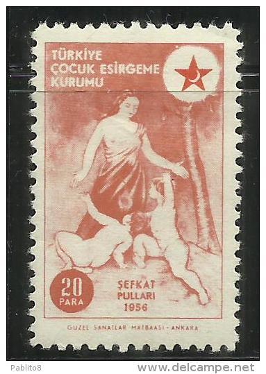 TURCHIA - TURKÍA - TURKEY 1956 POSTAL TAX SEGNATASSE WOMAN AND CHILDREN 20 PARA MH - Portomarken