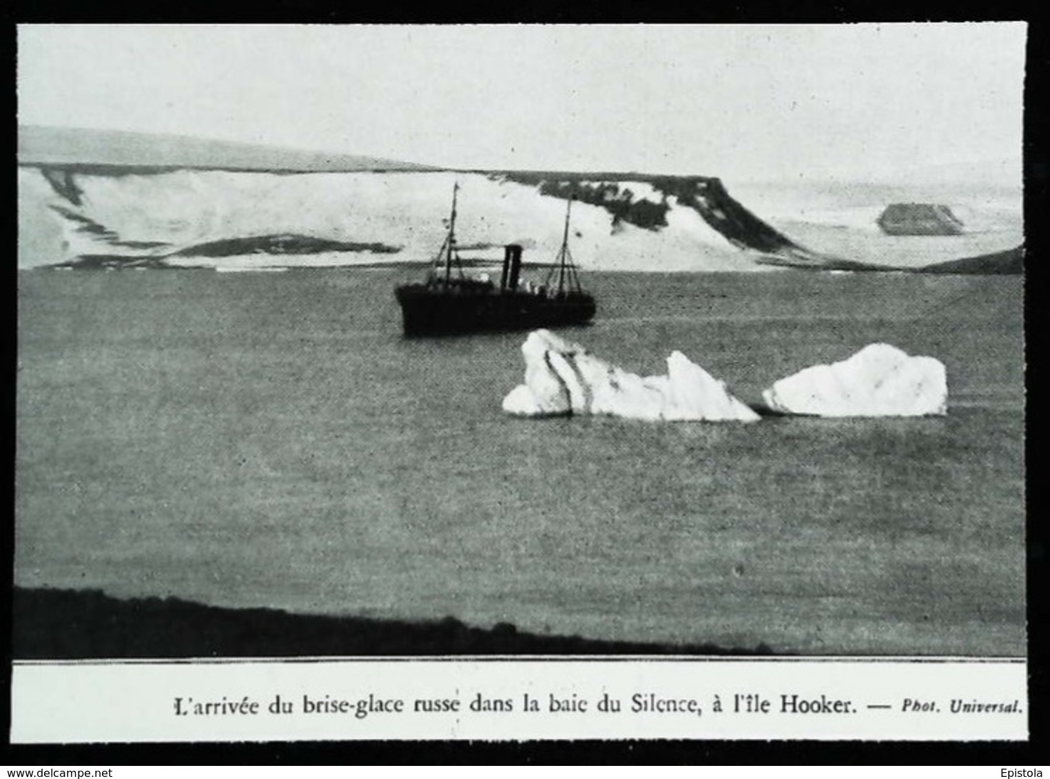 ILE HOOKER Arctique Russe  остров Гукера - Bateau Brise Glace - Coupure De Presse (encadré Photo) De 1931 - Autres & Non Classés