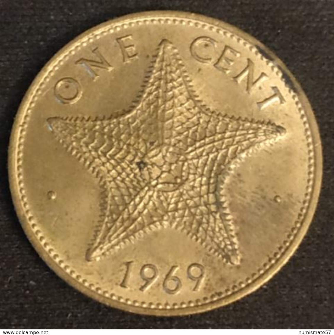 BAHAMAS - 1 CENT 1969 - KM 2 - Étoile De Mer - ( One Cent ) - Bahamas