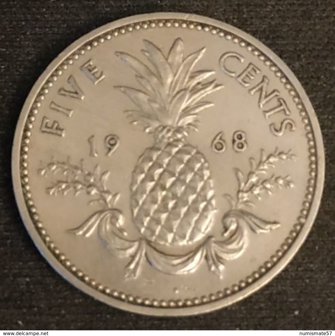 BAHAMAS - 5 CENTS 1968 - KM 3 - Ananas - ( Five Cents ) - Bahamas