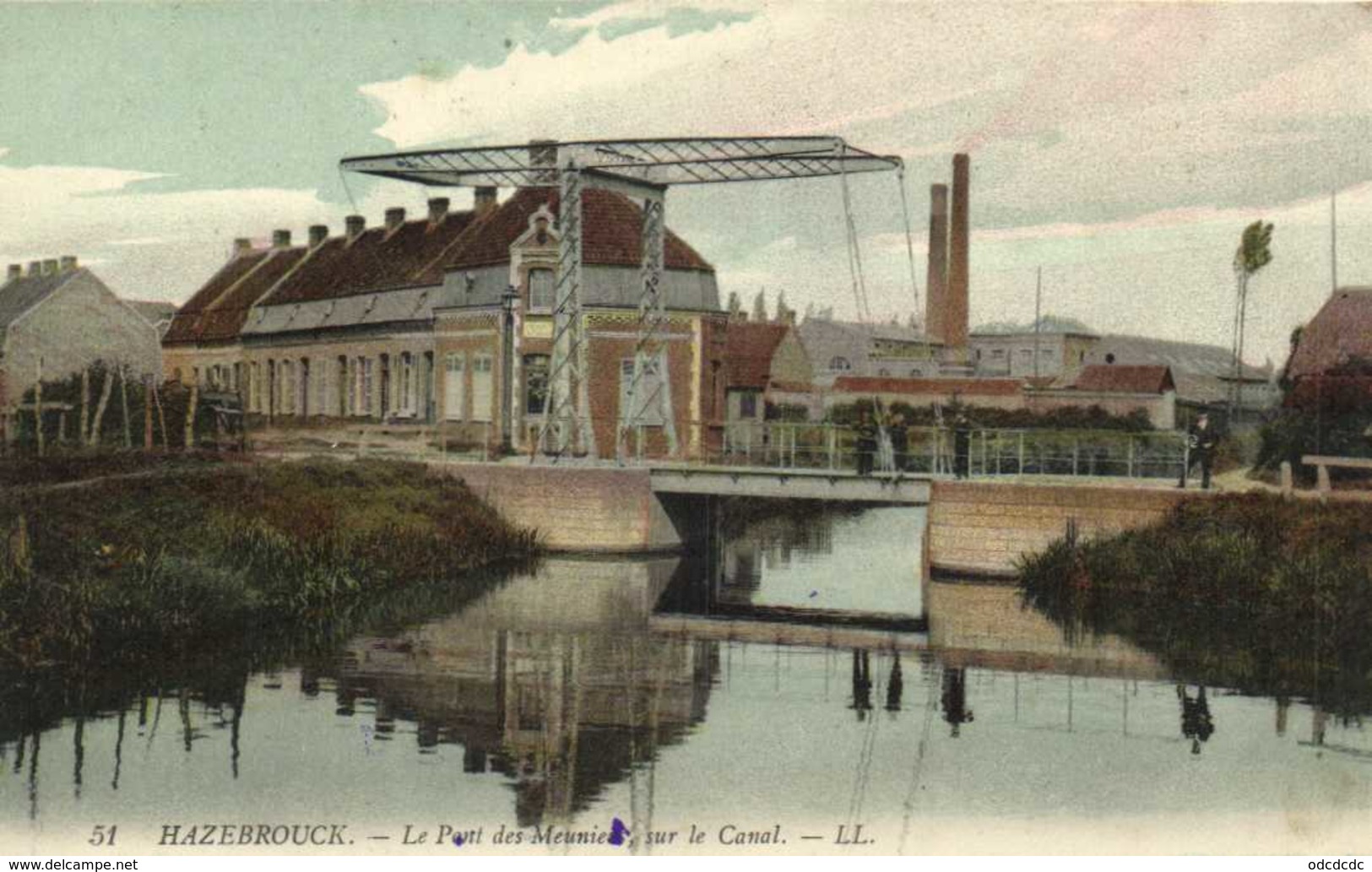 HAZEBROUCK  Le Pont Des Meuniers Dur Le Canal Collorisée RV - Hazebrouck