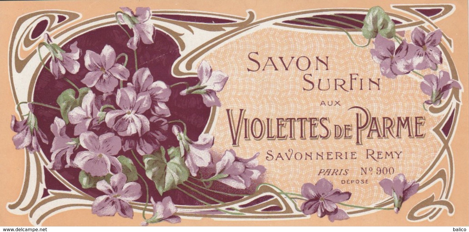 Étiquettes De Savon,  Violettes De Parme - Remy Paris - ( 175 Mm X 86 Mm ) - Etiquetas