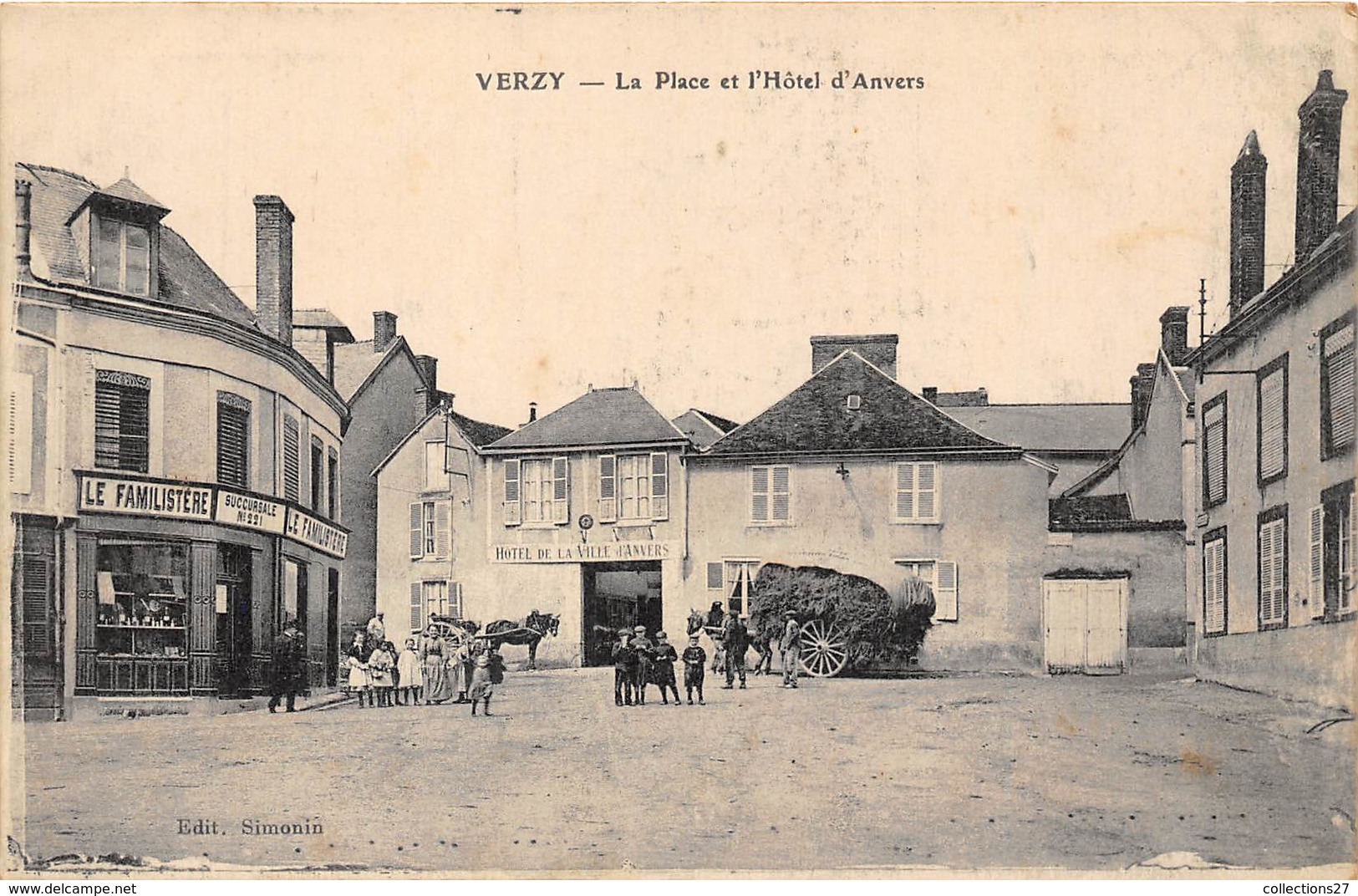 51-VERZY- LA PLACE ET L'HÔTEL D'ANVERS - Verzy