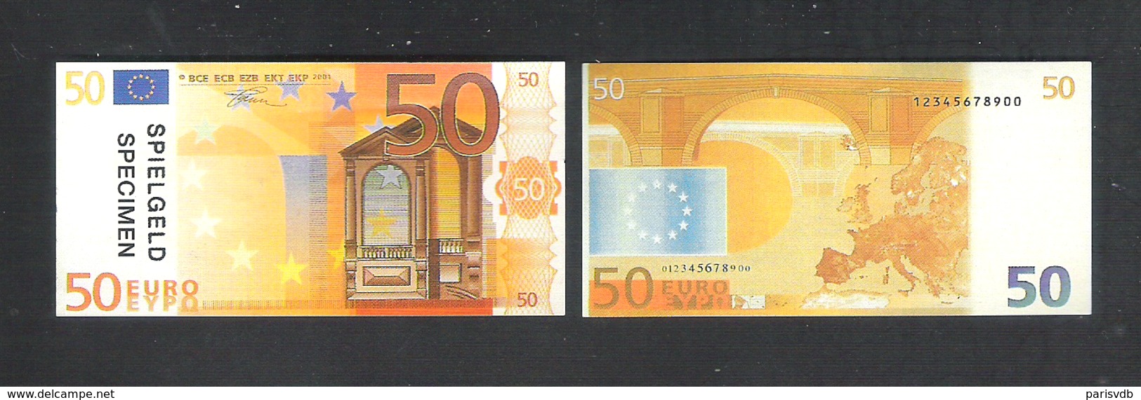 BANKBILJET 50 EURO - SPEELGELD  - 8 Cm X 4 Cm  (BB 31) - [ 8] Fakes & Specimens