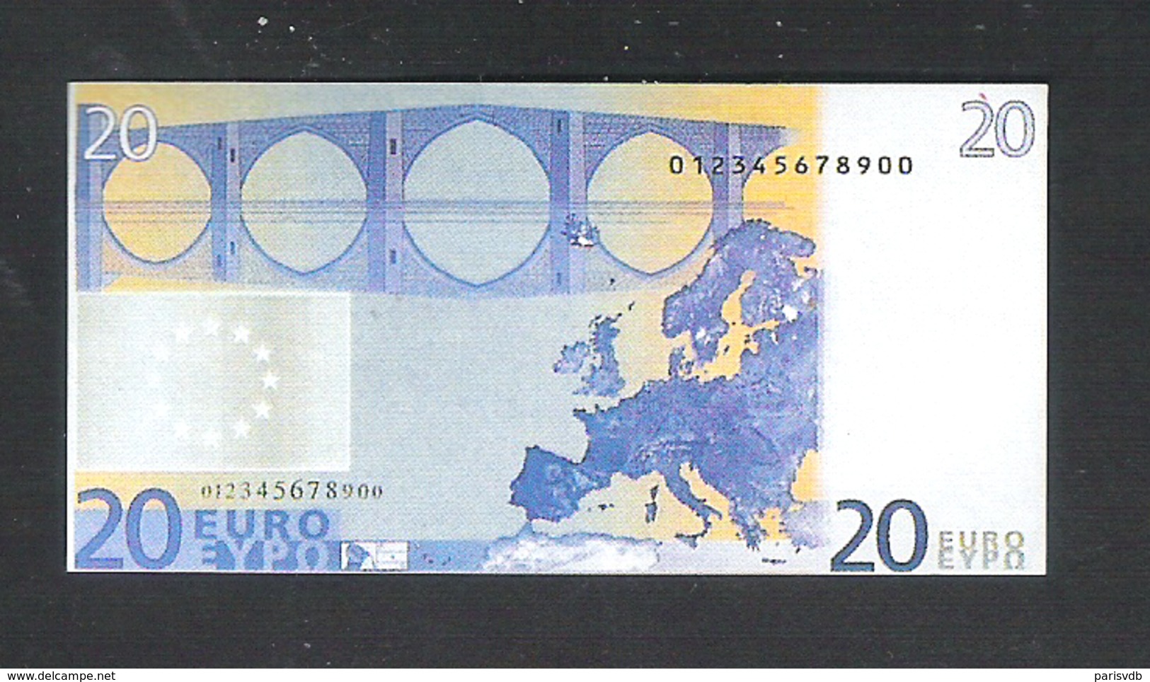 BANKBILJET 20 EURO - SPEELGELD  - 8 Cm X 4 Cm  (BB 30) - [ 8] Fakes & Specimens