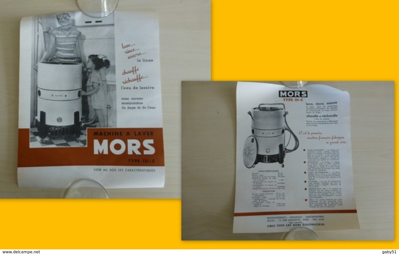 Machine à Laver  MORS, PUB  Vers 1950 Format 21x27 Environ ; Ref 1595 ; GR 02 - Advertising