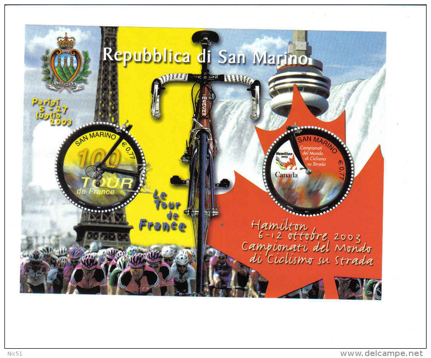 SAN MARINO SAINT MARIN 2003 CENT .TOUR DE FRANCE  MNH ** - Blocks & Kleinbögen