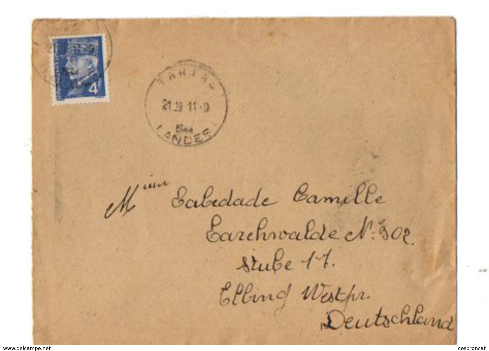 B4 11 09 1944 Lettre Pour 'un STO - Guerre De 1939-45