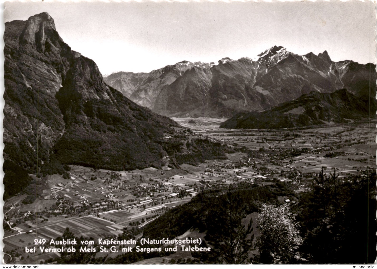 Ausblick Vom Kapfenstein Bei Vermol Ob Mels St.G. Mit Sargans Und Talebene (249) - Mels