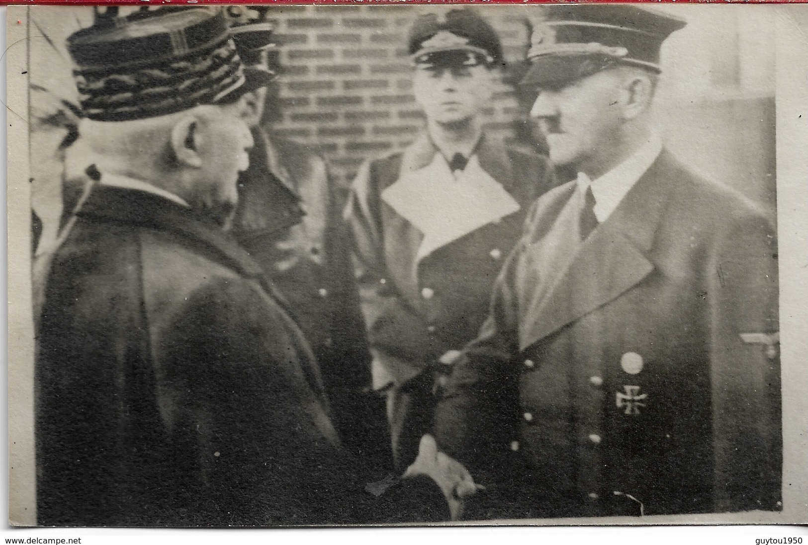 Carte Photo Hitler Et Le Maréchal Pétain - A Identifier