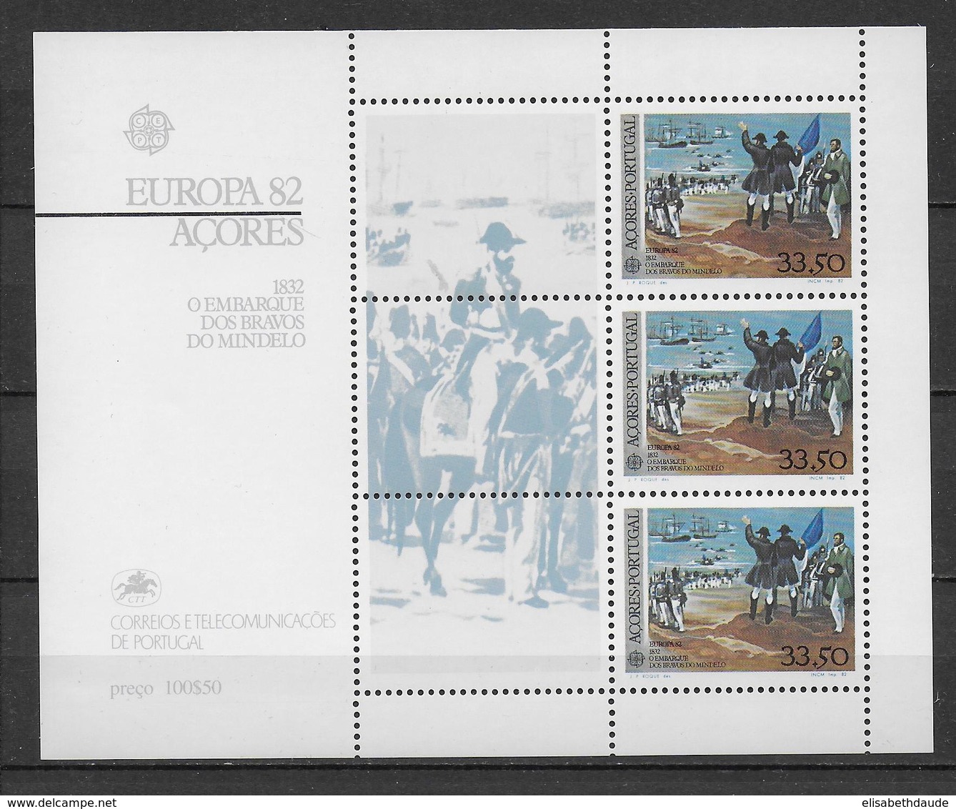 PORTUGAL / ACORES - EUROPA  1982 - BLOC N° 3 ** MNH - HISTOIRE - Azores