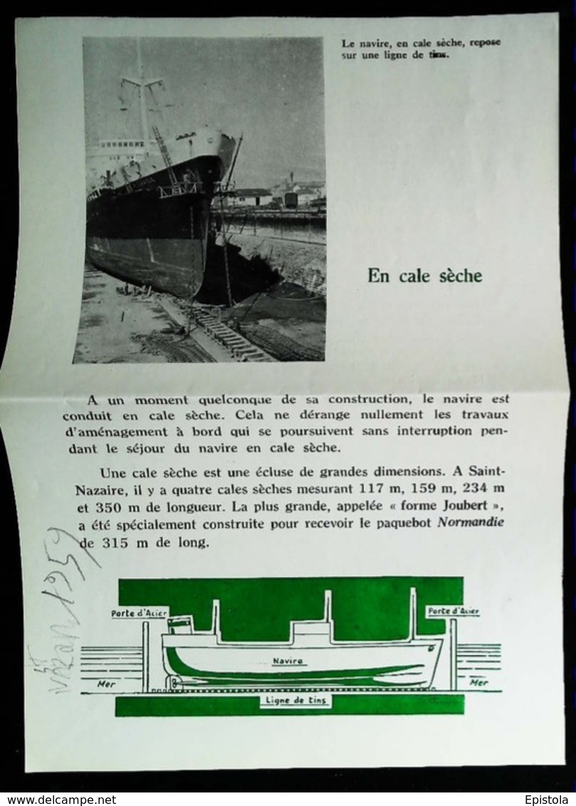 Plan De Coupe Bateau En Cale Sèche à Saint Nazaire - Coupure De Presse (encadré Photo) 1959 - Autres & Non Classés