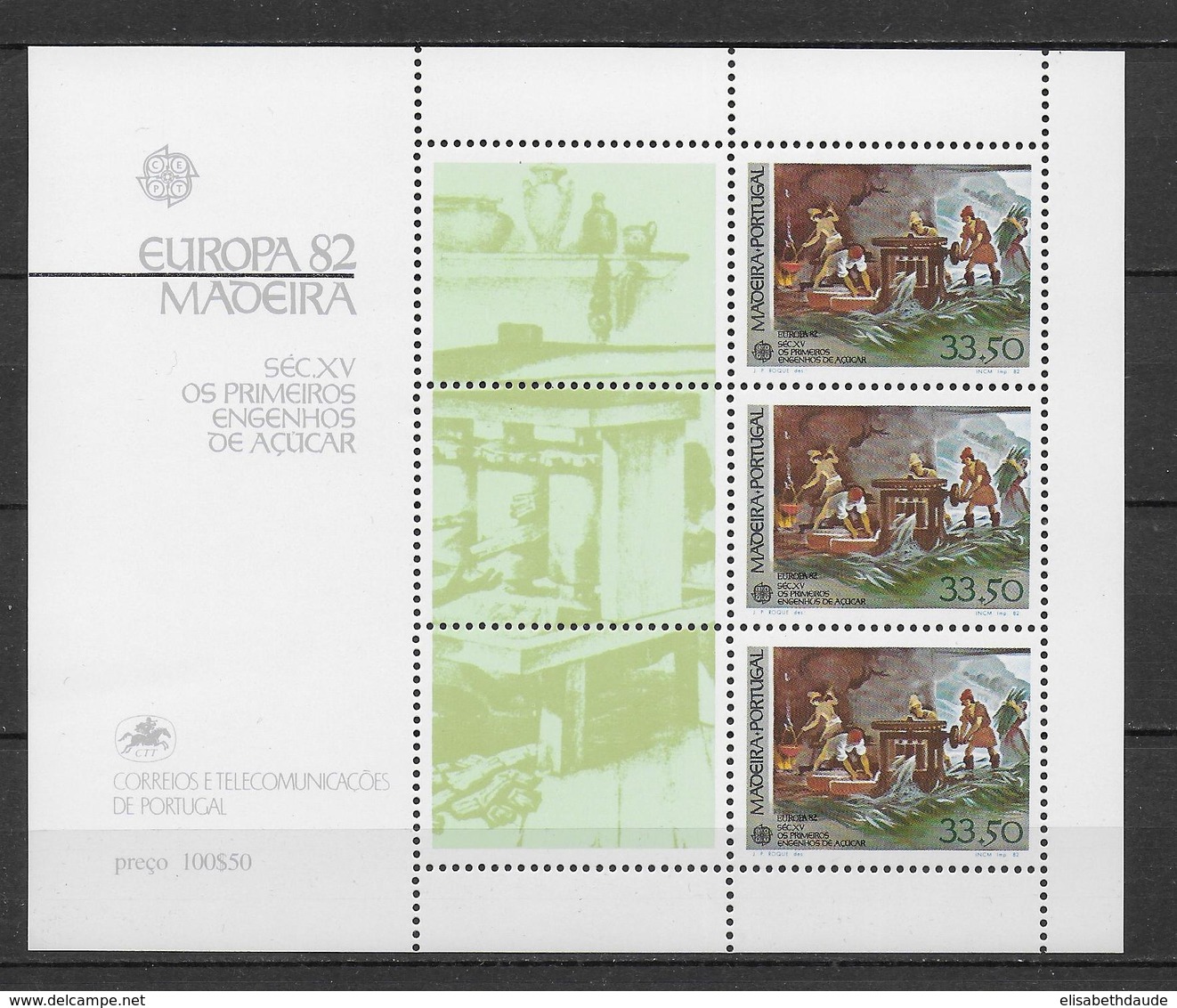 PORTUGAL / MADEIRA - EUROPA  1982 - BLOC N° 3 ** MNH - HISTOIRE - Madère