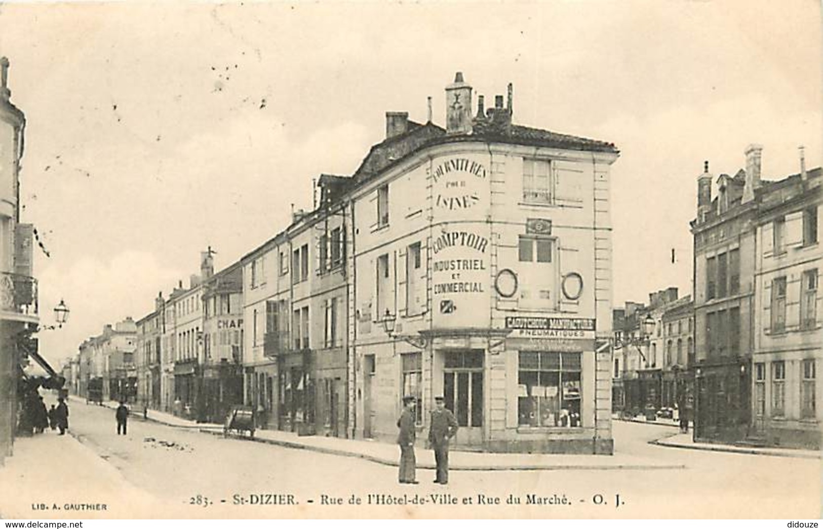 52 - Saint Dizier - Rue De L'Hotel De Ville Et Rue Du Marché - Animée - Correspondance - Oblitération Ronde De 1904 - Vo - Saint Dizier
