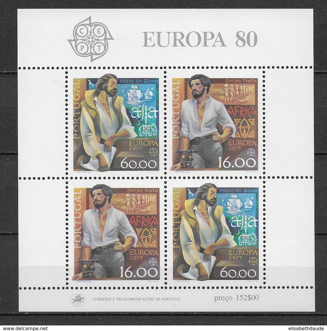 PORTUGAL  - EUROPA  1980 - BLOC N° 30 ** MNH - VASCO DA GAMA - Blokken & Velletjes