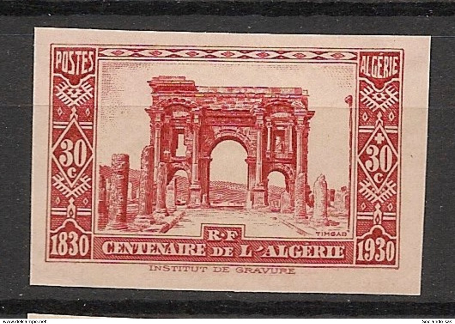 Algérie - 1930 - N°Yv. 91 - Centenaire 30c+30c - Non Dentelé / Imperf. - Neuf Luxe ** / MNH / Postfrisch - Nuovi