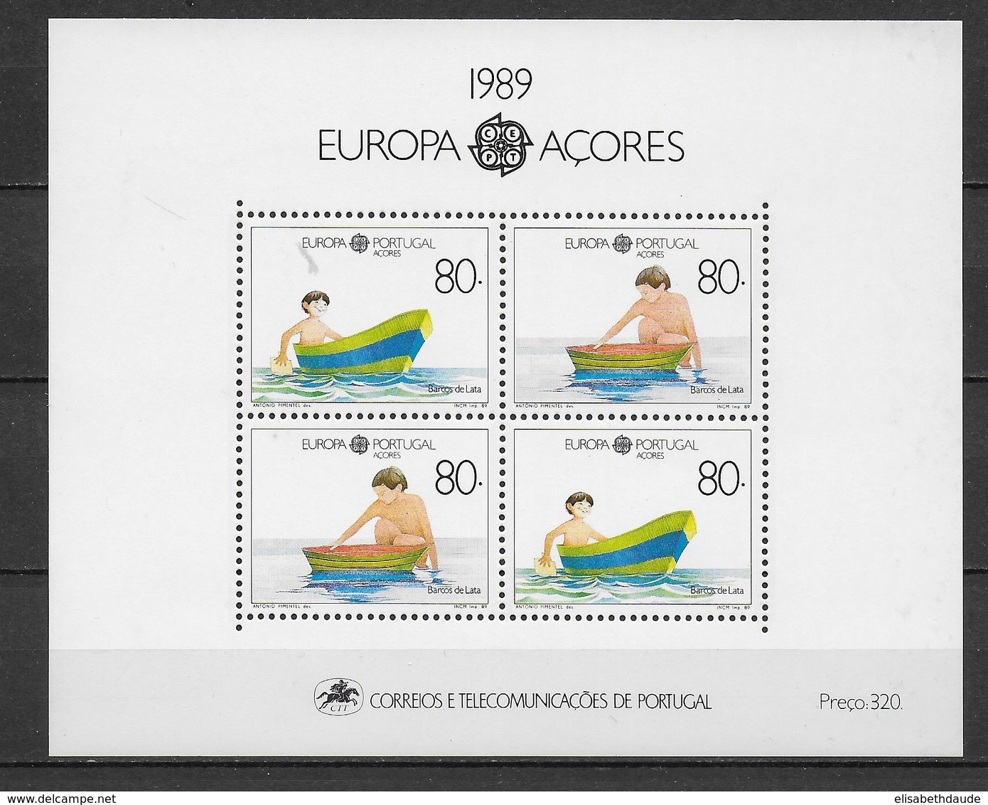 PORTUGAL / ACORES - EUROPA  1989 - BLOC N° 10 ** MNH - JEUX D'ENFANTS - Azores