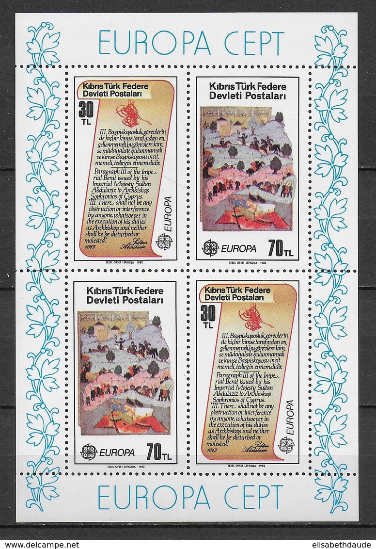 TURQUIE / CYPRUS - EUROPA  1982 - BLOC N° 3 ** MNH - HISTOIRE - Unused Stamps