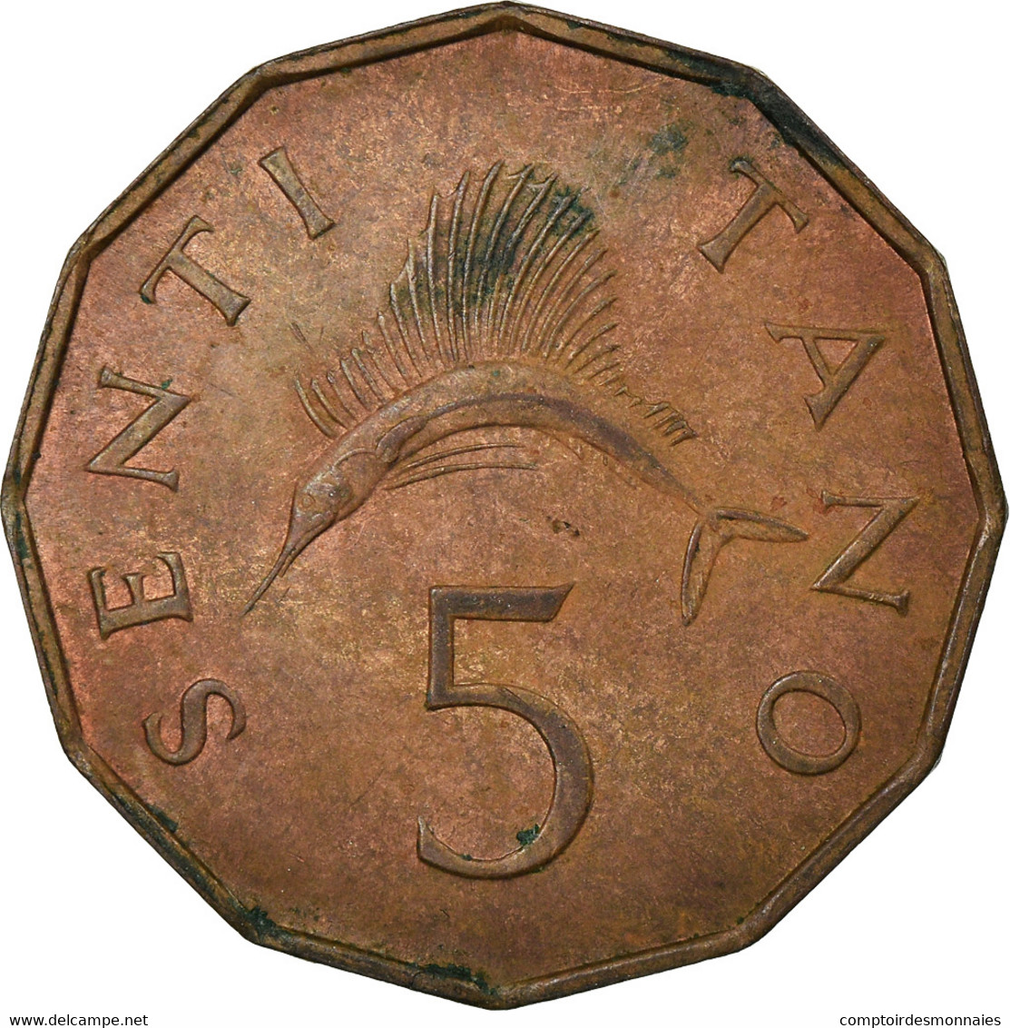 Monnaie, Tanzania, 5 Senti, 1966, TB+, Bronze, KM:1 - Tanzanie