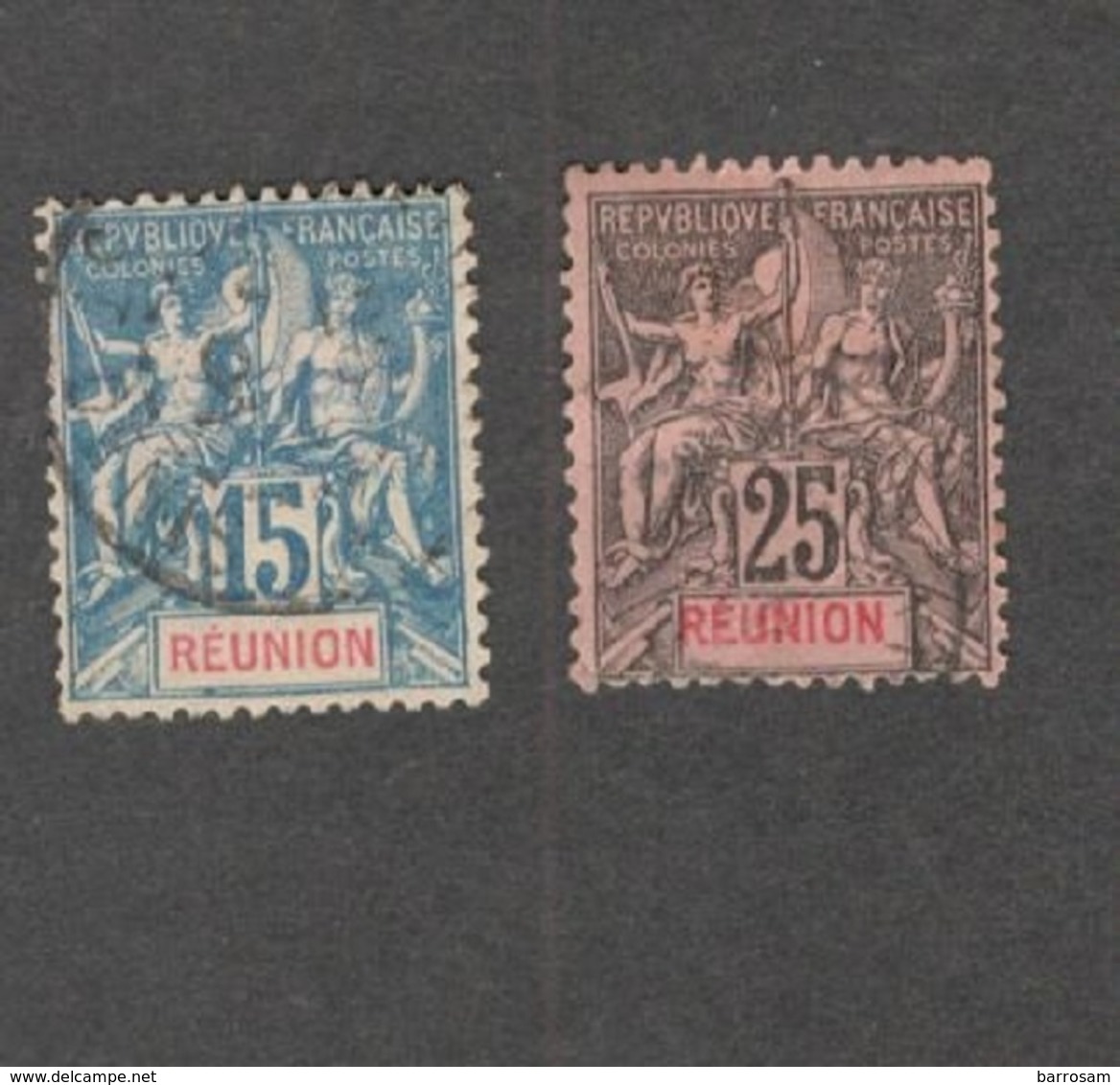 REUNION1892:Yvert37,39used - Sonstige & Ohne Zuordnung