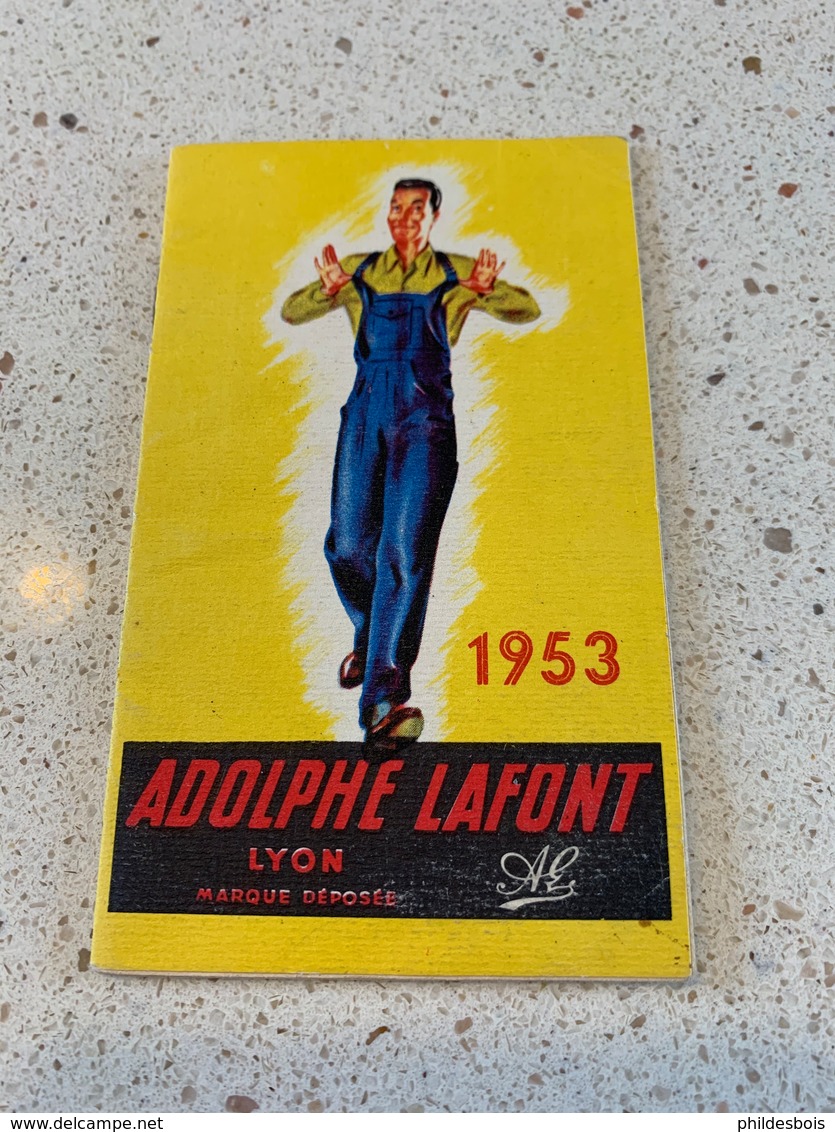 CALENDRIER PUBLICITAIRE Adolphe LAFONT ( Vetement De Travail )  De Poche 1953 - Grand Format : 1941-60