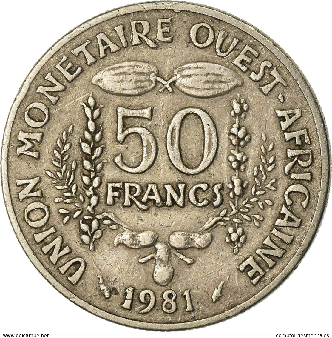 Monnaie, West African States, 50 Francs, 1981, TTB, Copper-nickel, KM:6 - Côte-d'Ivoire