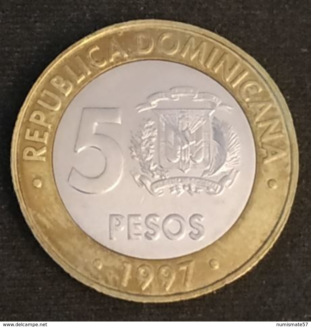 REPUBLIQUE DOMINICAINE - 5 PESOS 1997 - KM 88 - 50 ANIVERSARIO BANCO CENTRAL - Dominicaanse Republiek