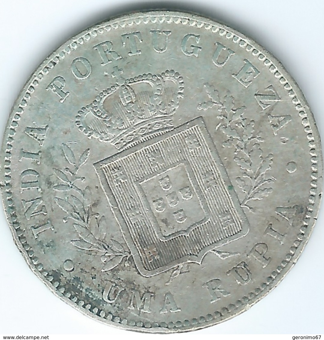India - Portuguese - Luíz I - 1881 - 1 Rupia - KM312 - India