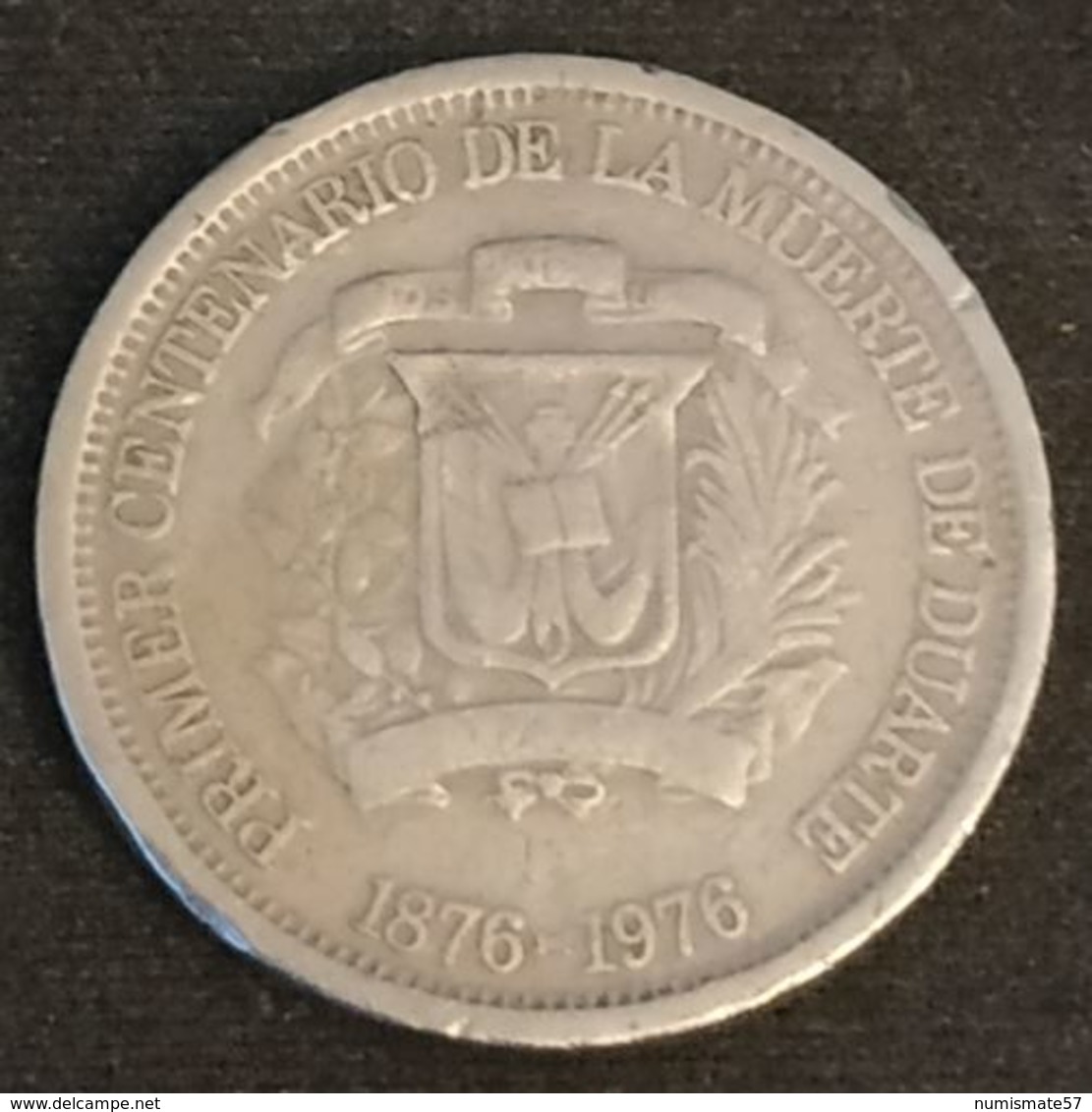 REPUBLIQUE DOMINICAINE - 25 CENTAVOS 1976 - KM 43 - Juan Pablo Duarte - Dominicaanse Republiek