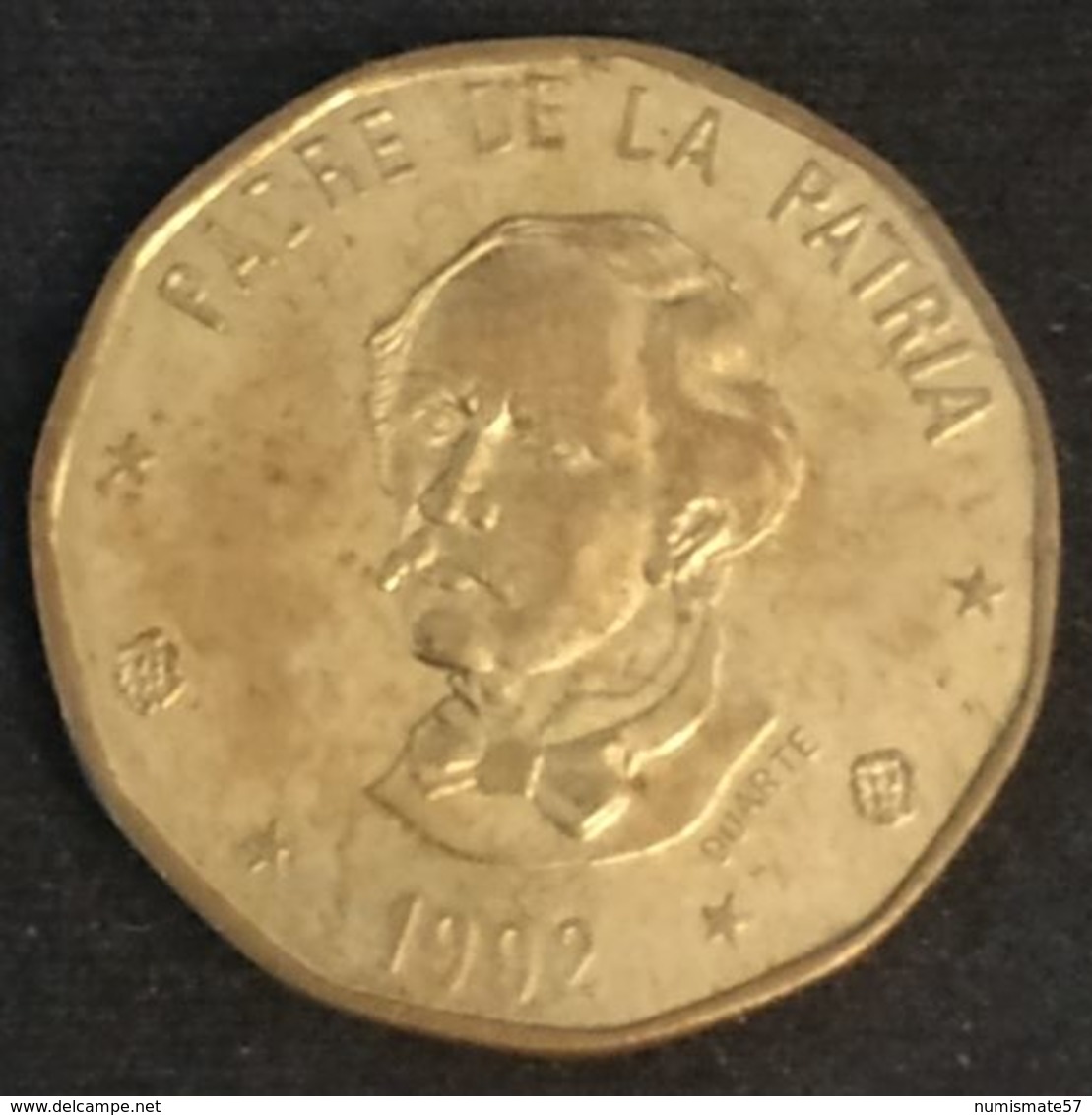 REPUBLIQUE DOMINICAINE - 1 PESO 1992 - "DUARTE" Sous Le Buste - KM 80.2 - Juan Pablo Duarte Y Diez - Dominicana