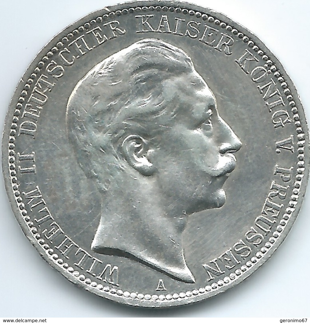 Prussia - Wilhelm II - 1912 A - 3 Mark - KM527 - 2, 3 & 5 Mark Silber