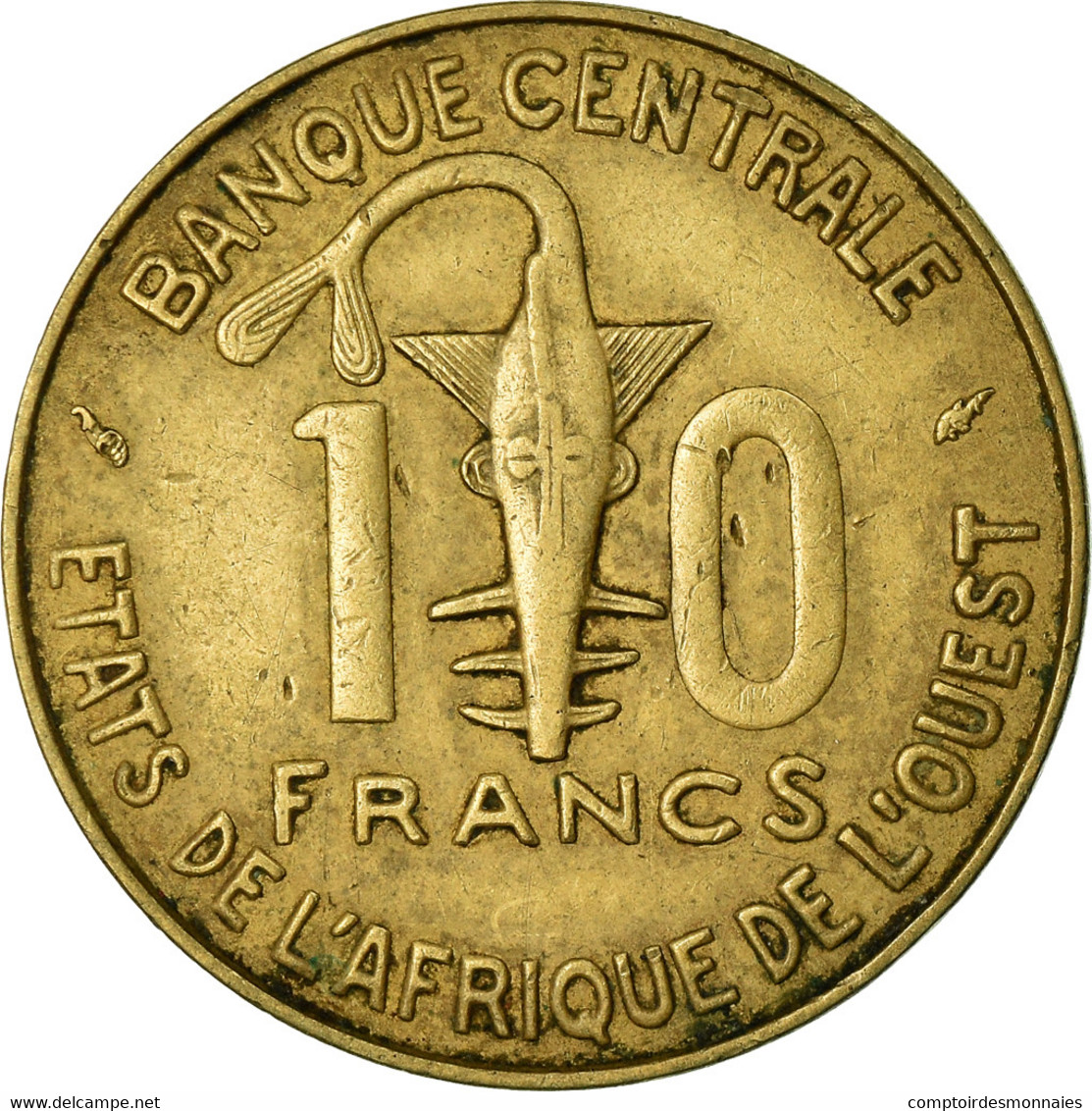 Monnaie, West African States, 10 Francs, 1977, TTB, Aluminum-Nickel-Bronze - Côte-d'Ivoire