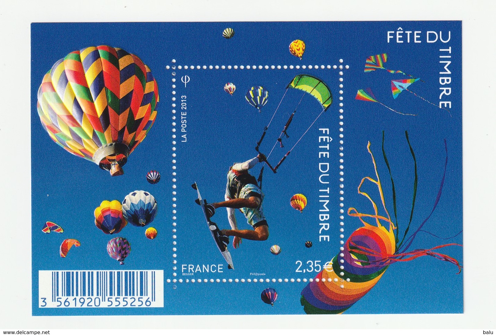 France Frankreich 2013 Yvert No. F4810 **, Michel Block 235 **, Fête Du Timbre, Kitesurfer, Luftballon - Ungebraucht