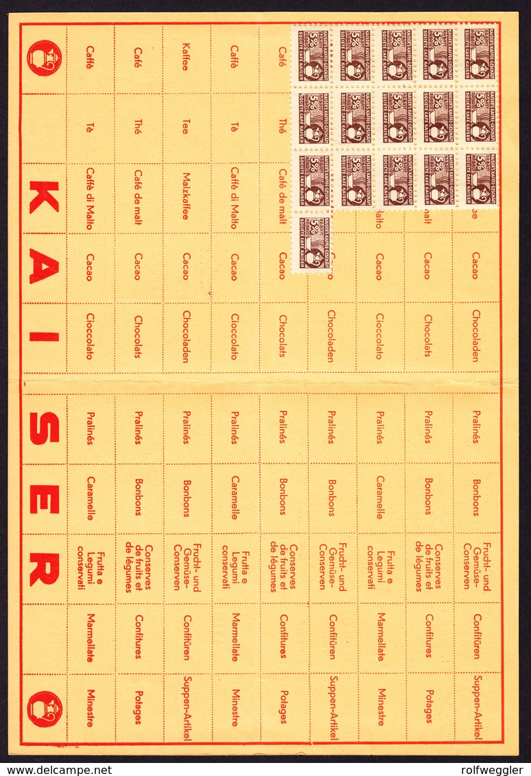 1942 Sparkarte Rabattmarken Kaiser Kaffee Mit 16 Marken - Recetas De Cocina