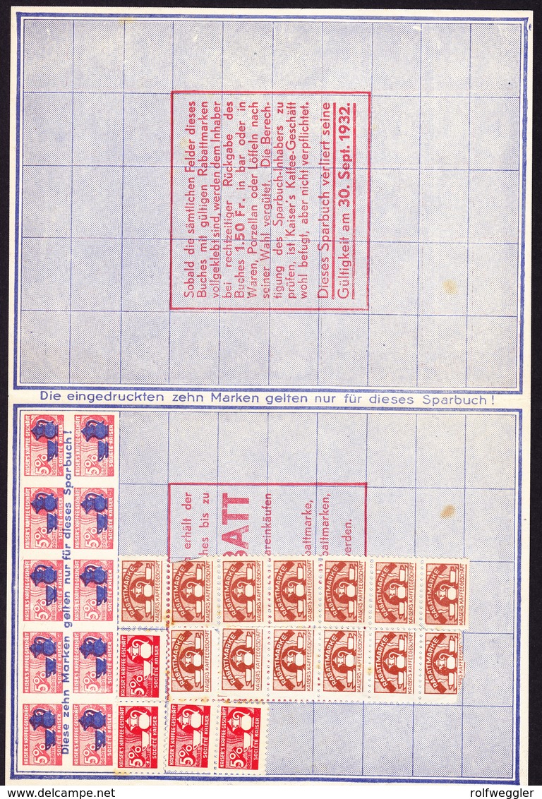 1931 Weihnachtssparbuch Kaffee Kaiser Mit 27Sparmarken 3 Verschiedene Varianten. Schweiz - Recepten